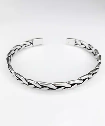 Two 925 Sterling Silver Handmade Engraved Bangles from Bali - Indonesian  Moon | NOVICA